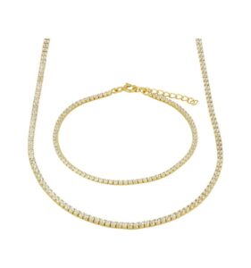 Necklace plus bracelet RAinbow princess gold