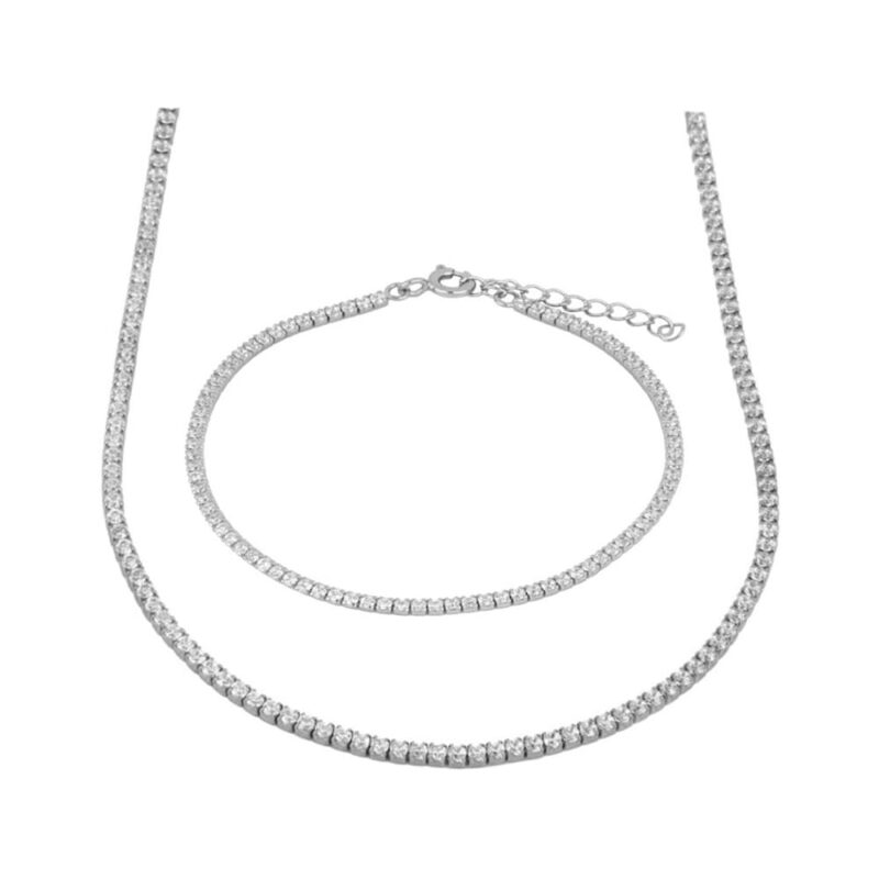 necklace plus bracelet silver