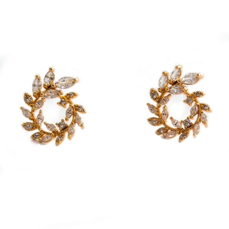 Golfi gold earring with zircons CROWN GOLD