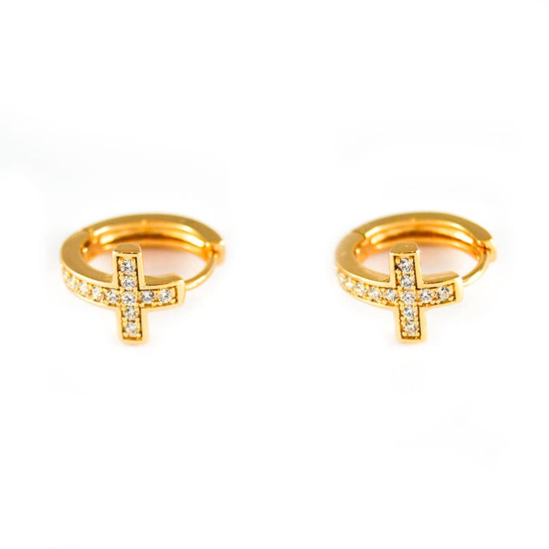 Cross rings, in golfi gold of 1cm in diameter. SAINT GOLD